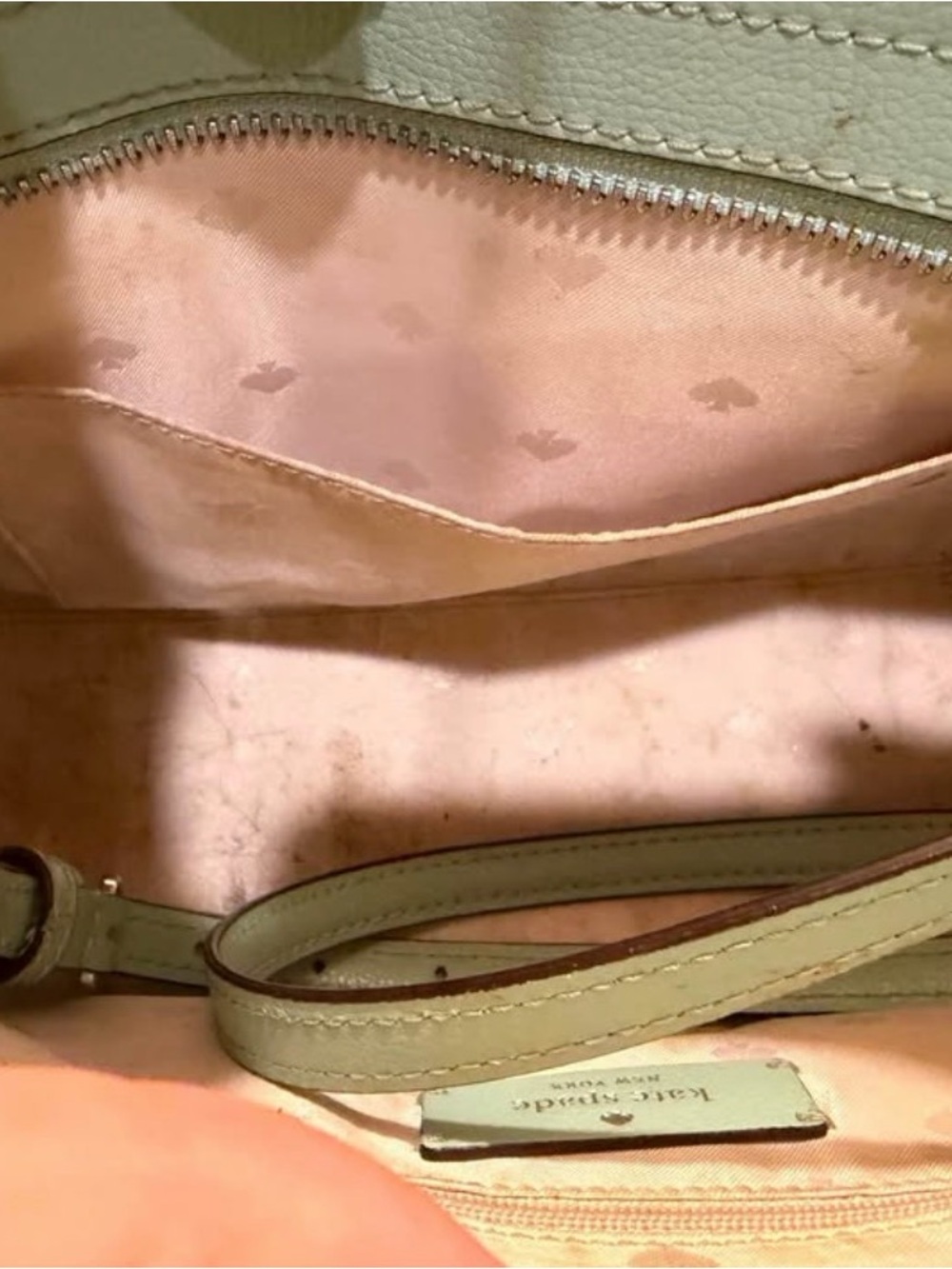kate spade pale mint pebbled leather tote - Picture 3 of 3